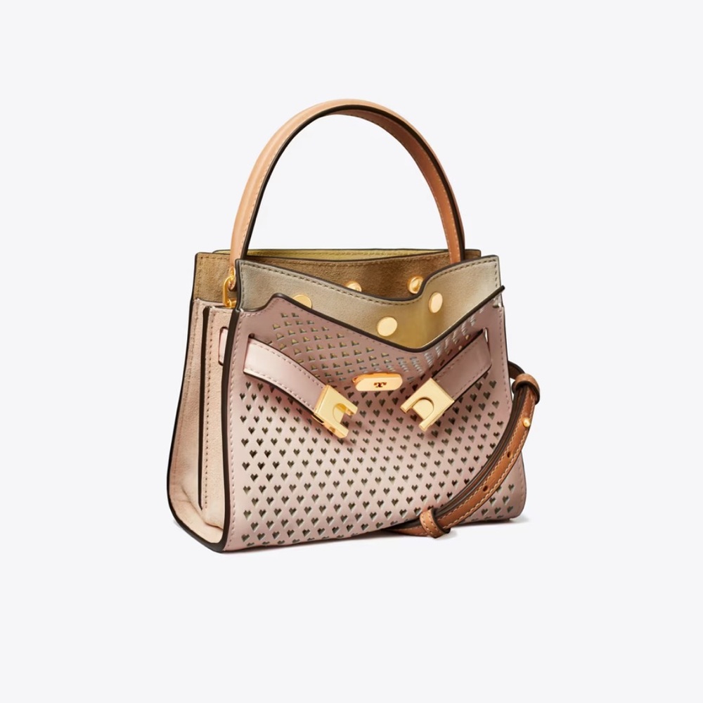 Tory Burch Brown Perforated Double Bag